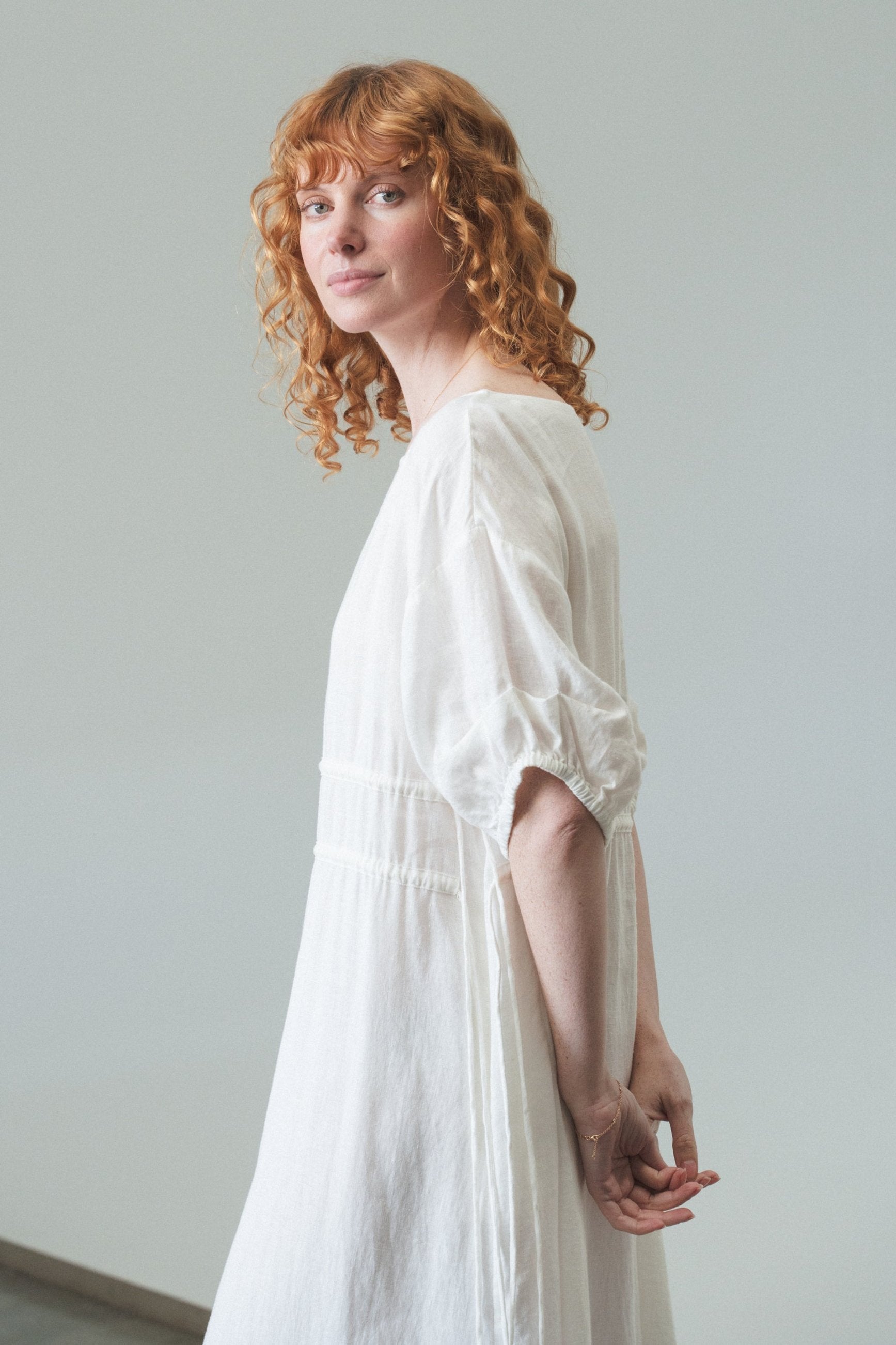 LILLY PILLY Valerie linen dress in Ivory