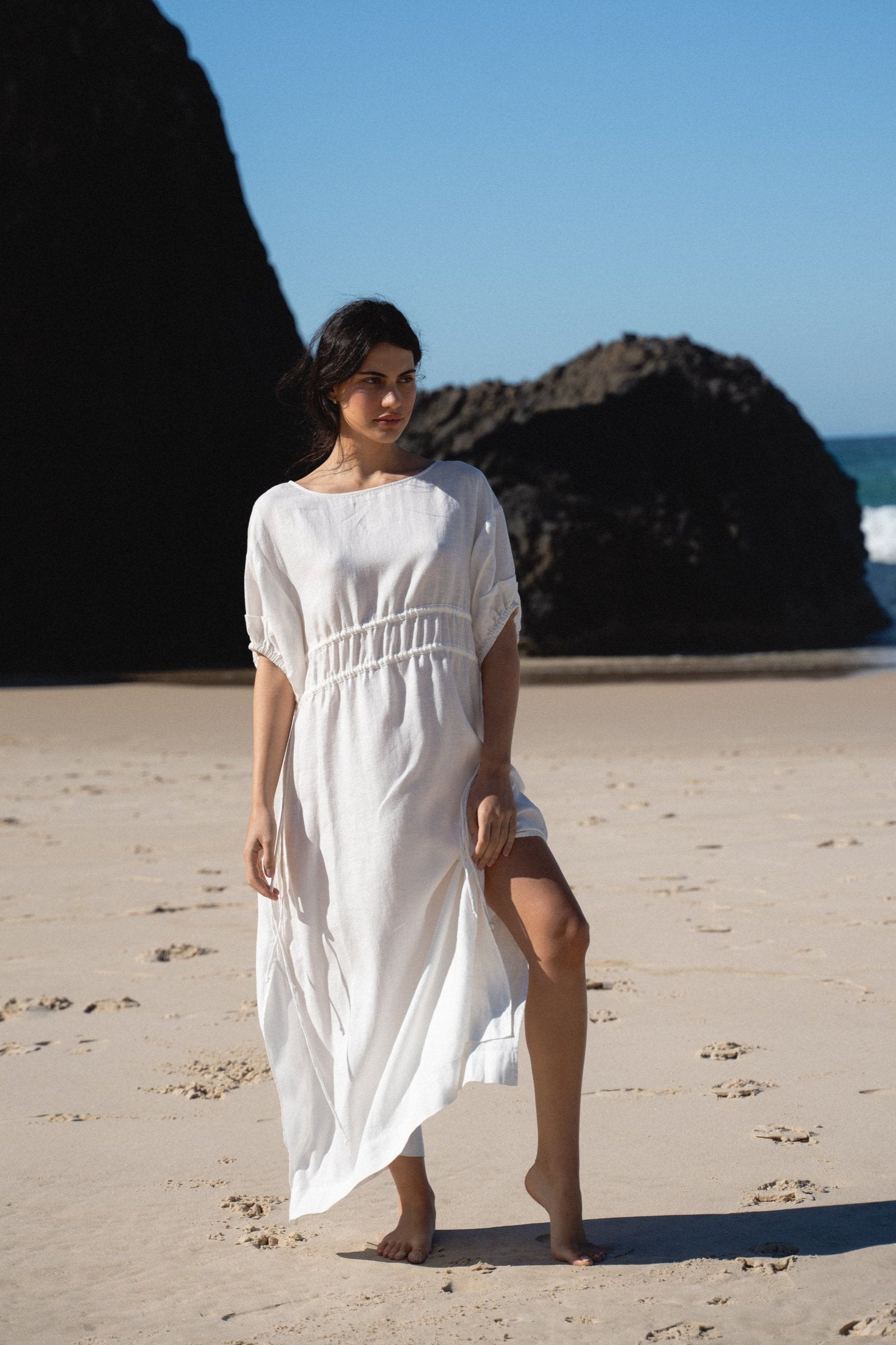 LILLY PILLY Valerie linen dress in Ivory