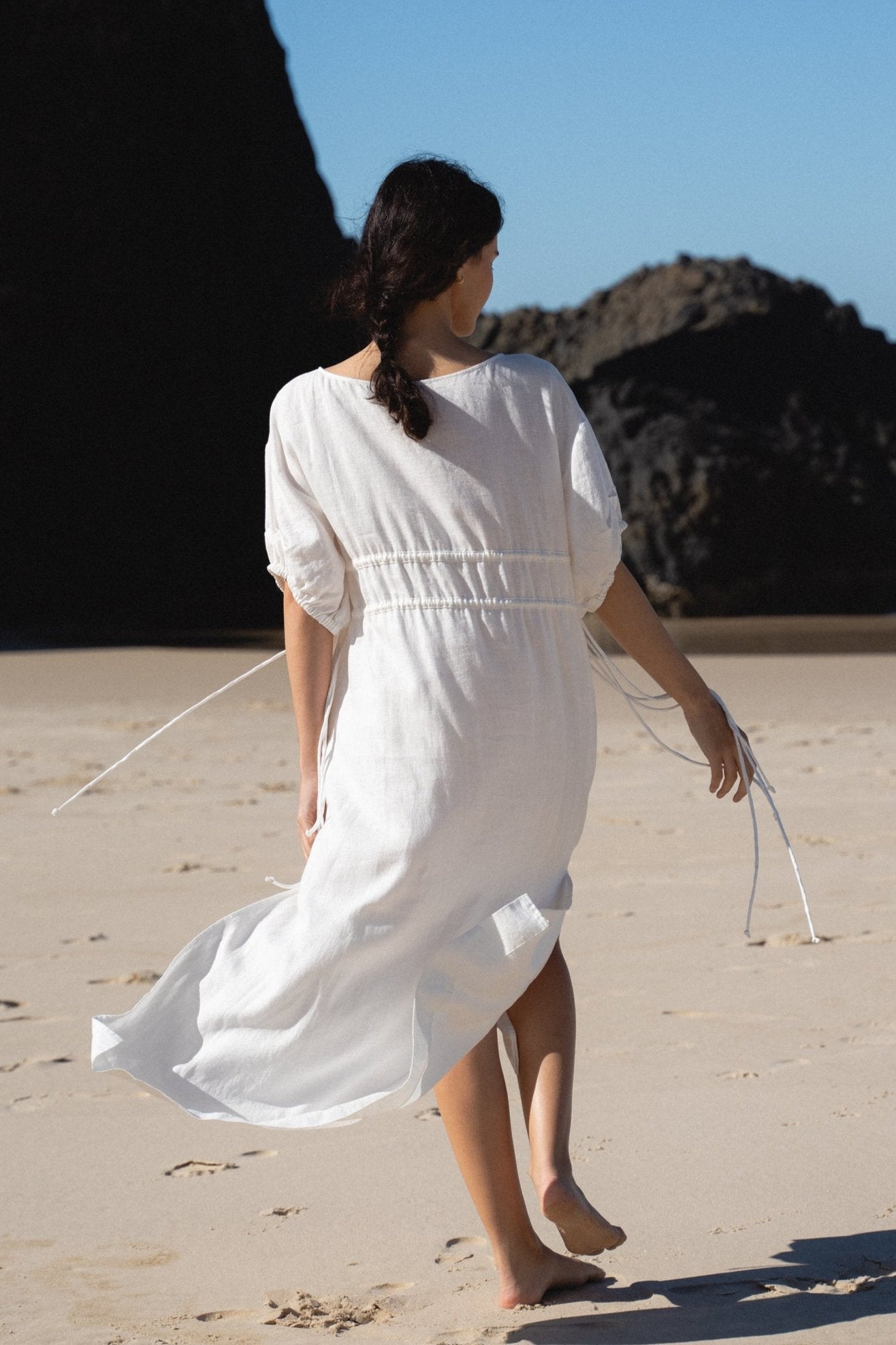 LILLY PILLY Valerie linen dress in Ivory