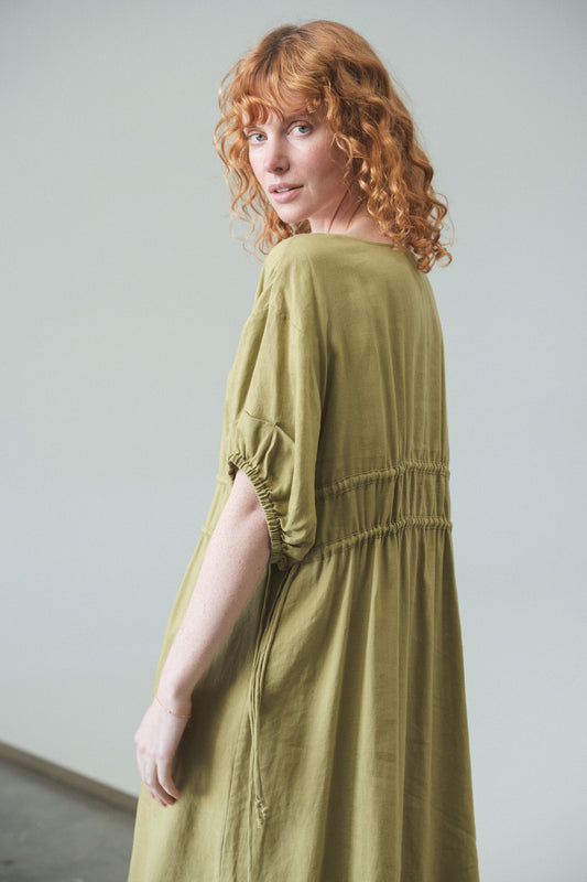 LILLY PILLY Valerie linen dress in Olive