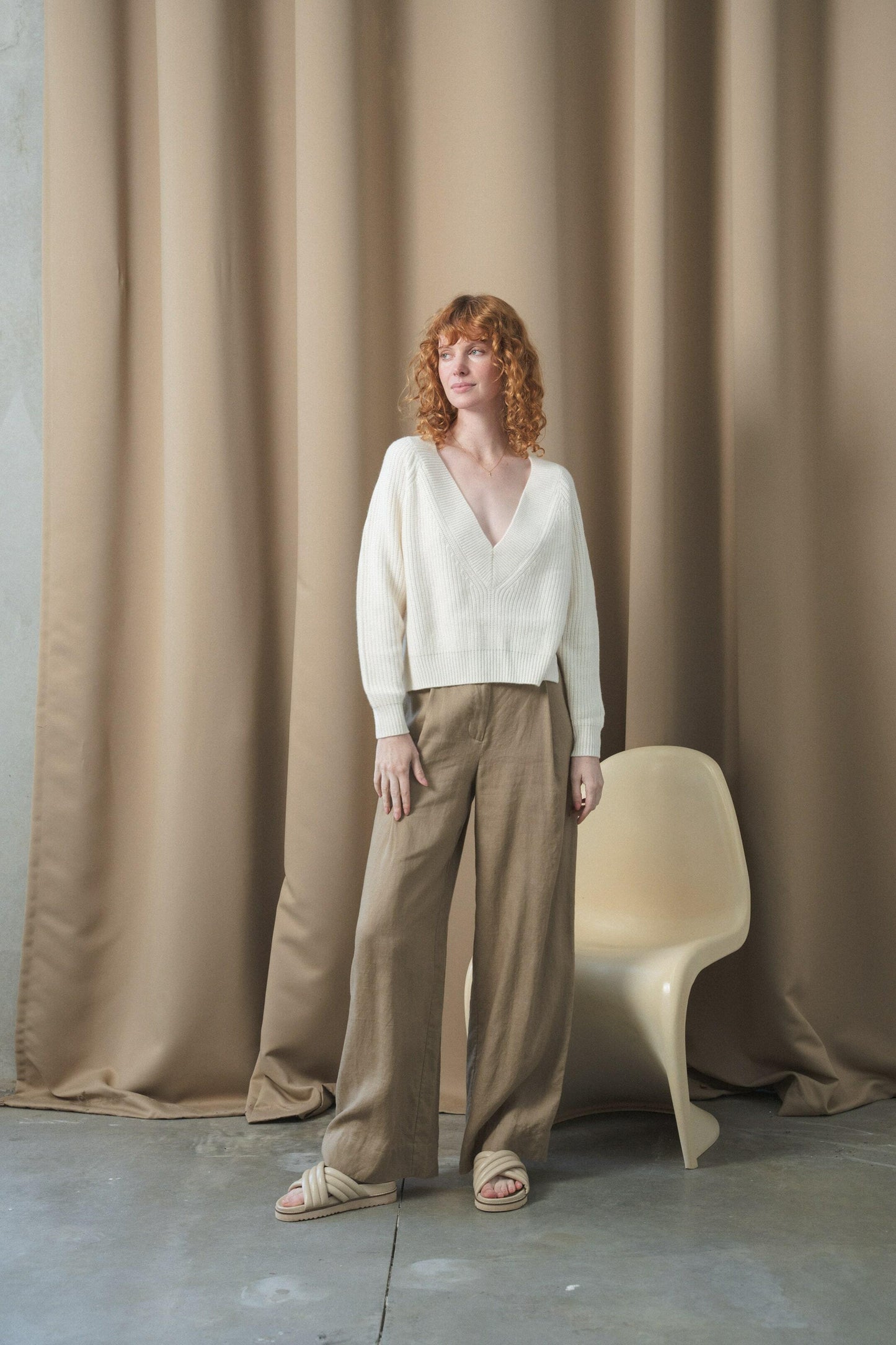 OLI TAUPE LINEN PANTS