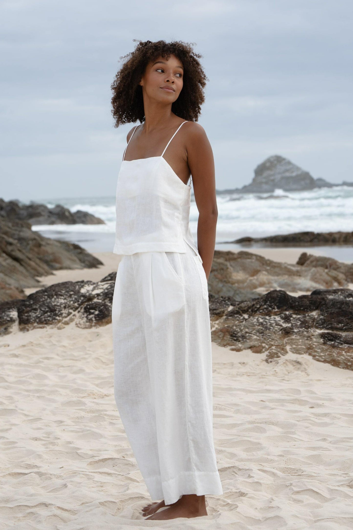 LILLY PILLY Ivy linen pants in Ivory