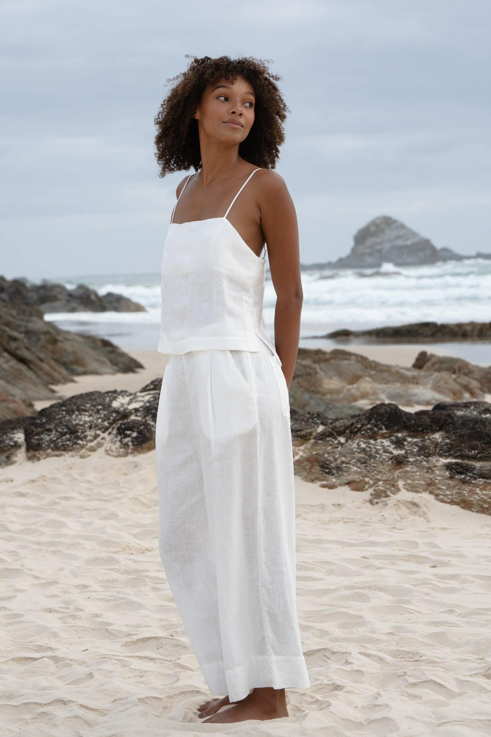 LILLY PILLY Ivy linen pants in Ivory