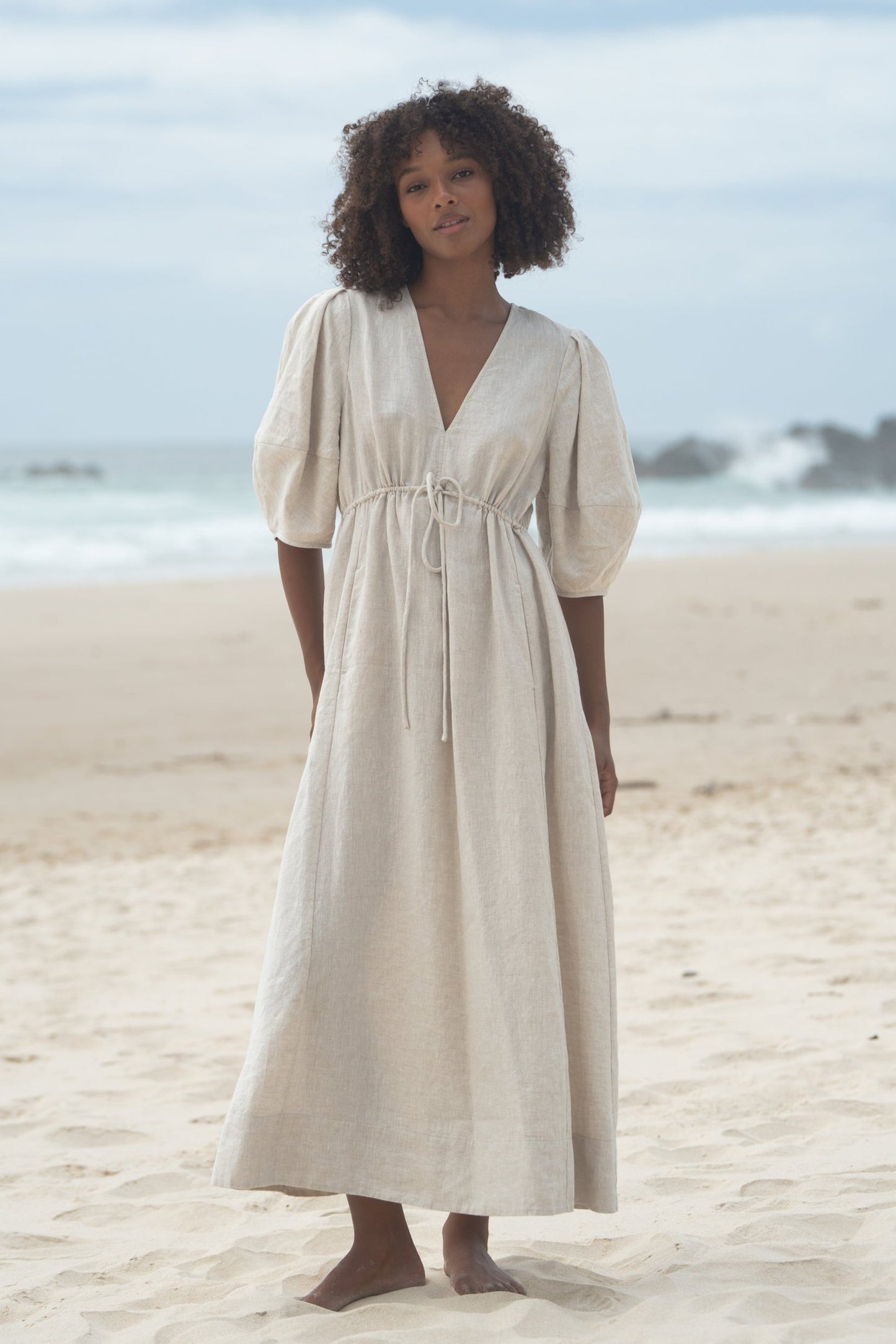 VIDA OATMEAL LINEN DRESS