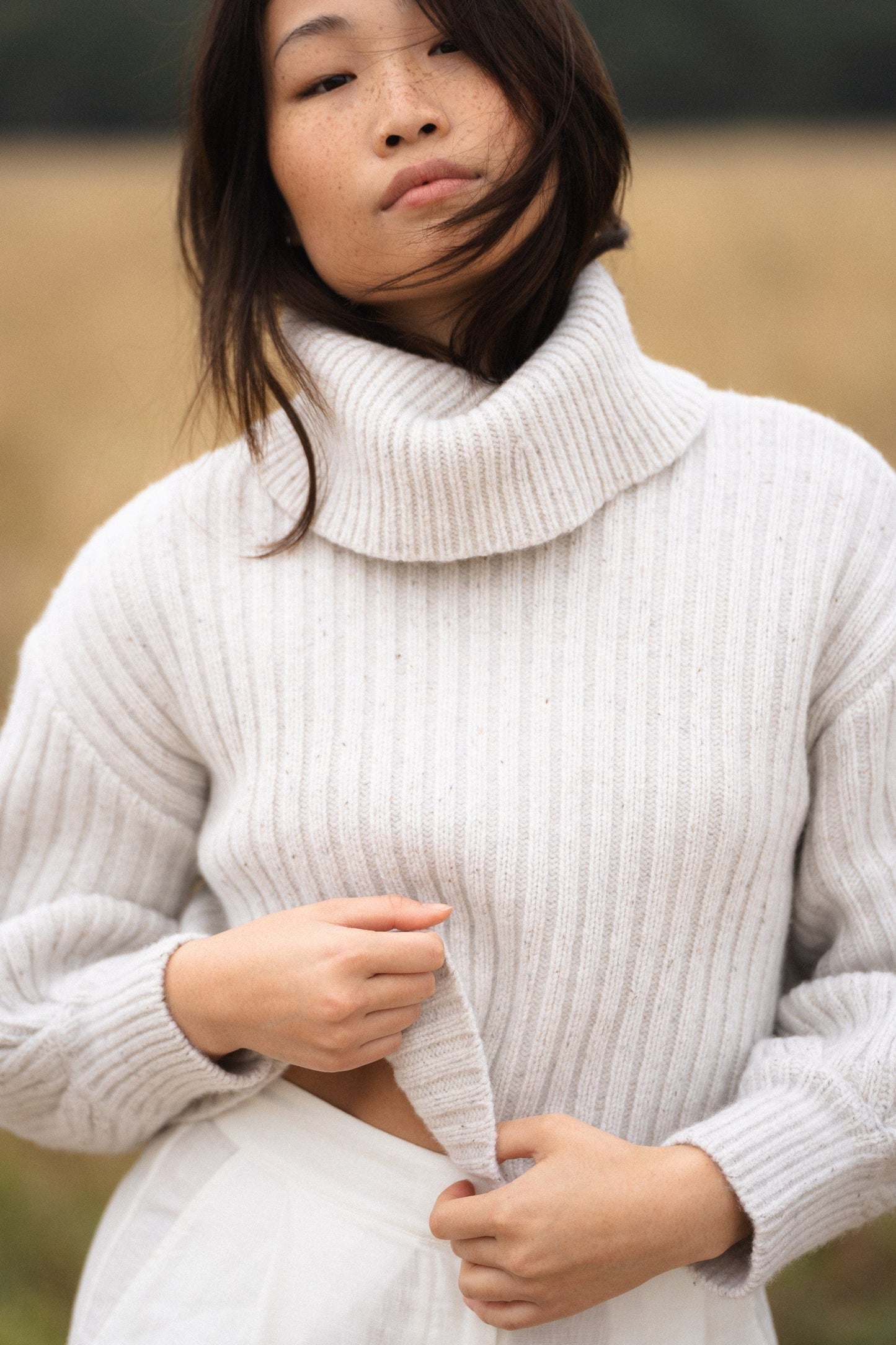 ARYA IVORY SPECKLE MERINO KNIT