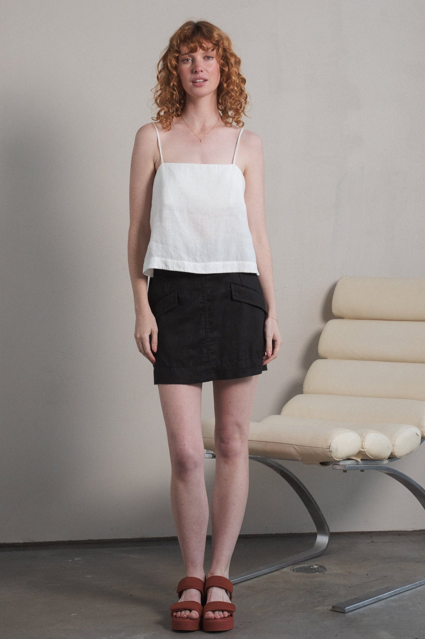 ILARIA BLACK LINEN SKIRT