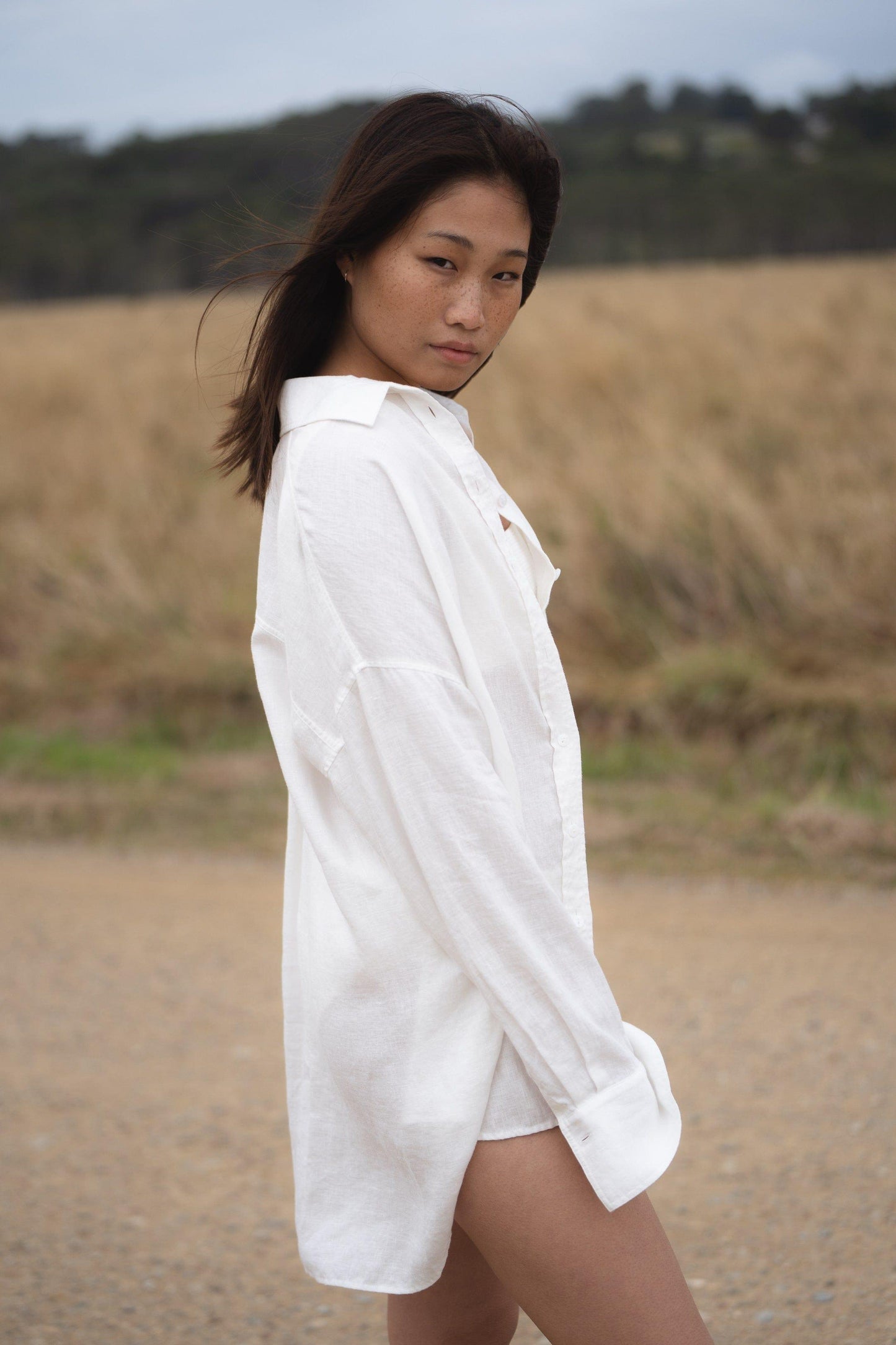 KIRRA IVORY LINEN SHIRT