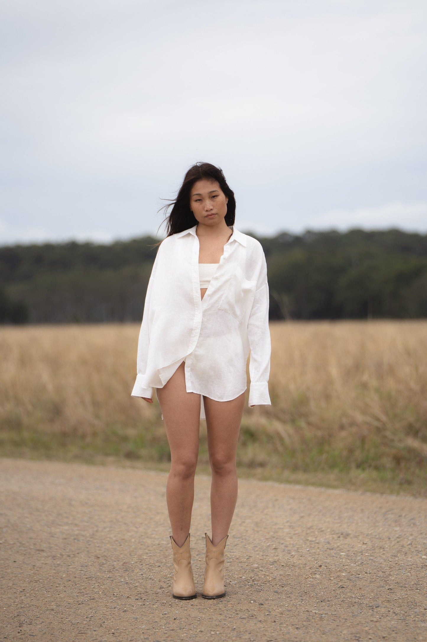 KIRRA IVORY LINEN SHIRT