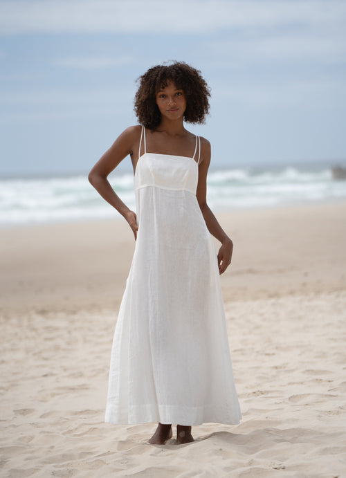 LILLY PILLY Tori linen dress in ivory