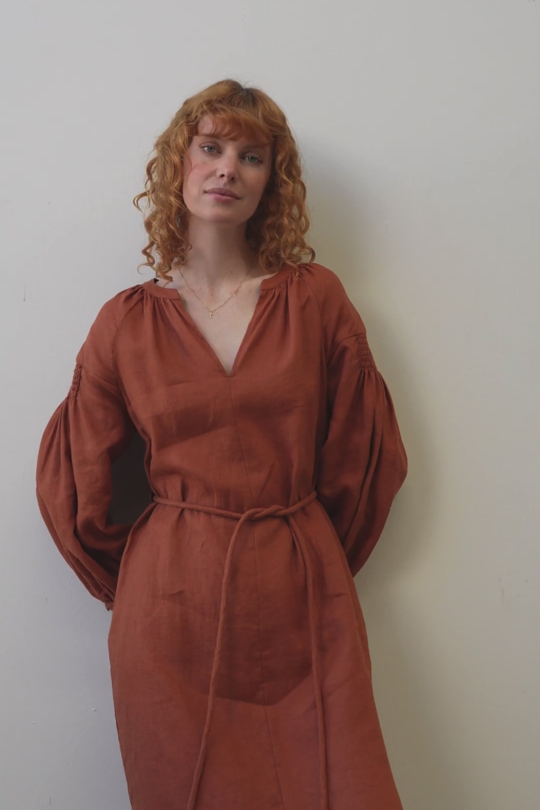 LILLY PILLY Skylar linen dress in Cajun